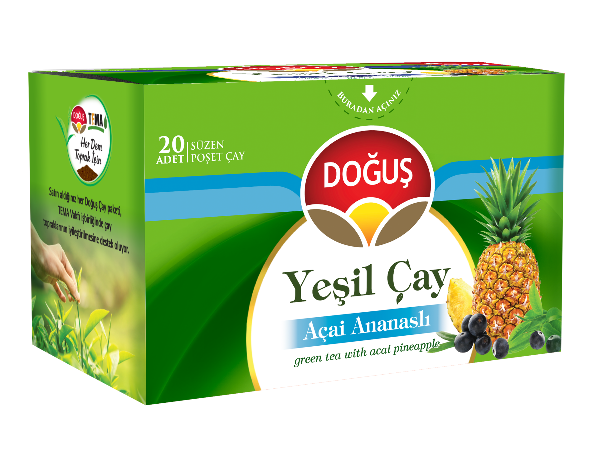 Doğuş Yeşil Çay Açai Ananaslı 20'li
